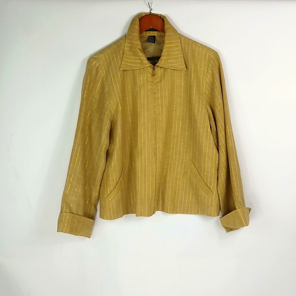 Mel & Lisa 12 Golden Stripe Zip Jacket